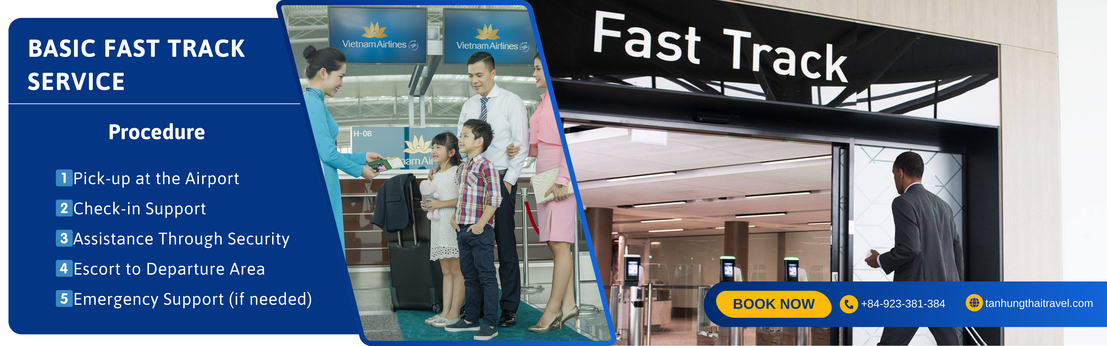 Fast Track Service is a great solution to save time and reduce stress when going through departure procedures at international airports in Vietnam