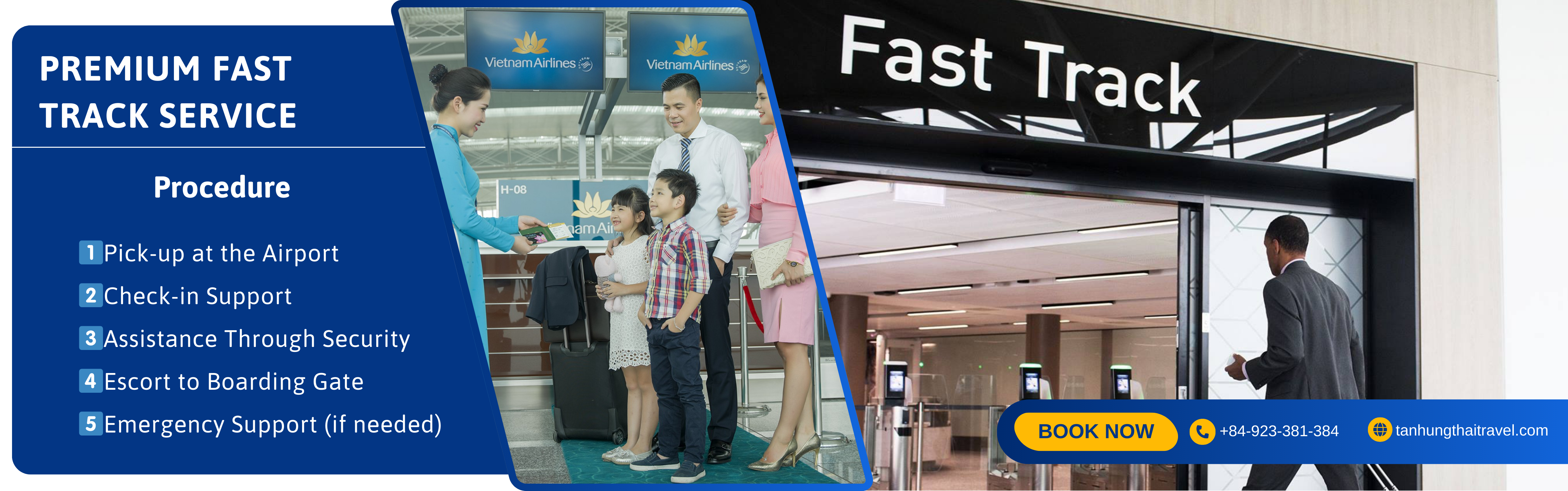 ast Track Service helps customers save time, reduce stress, and ensure comfort when departing from Vietnam's international airports