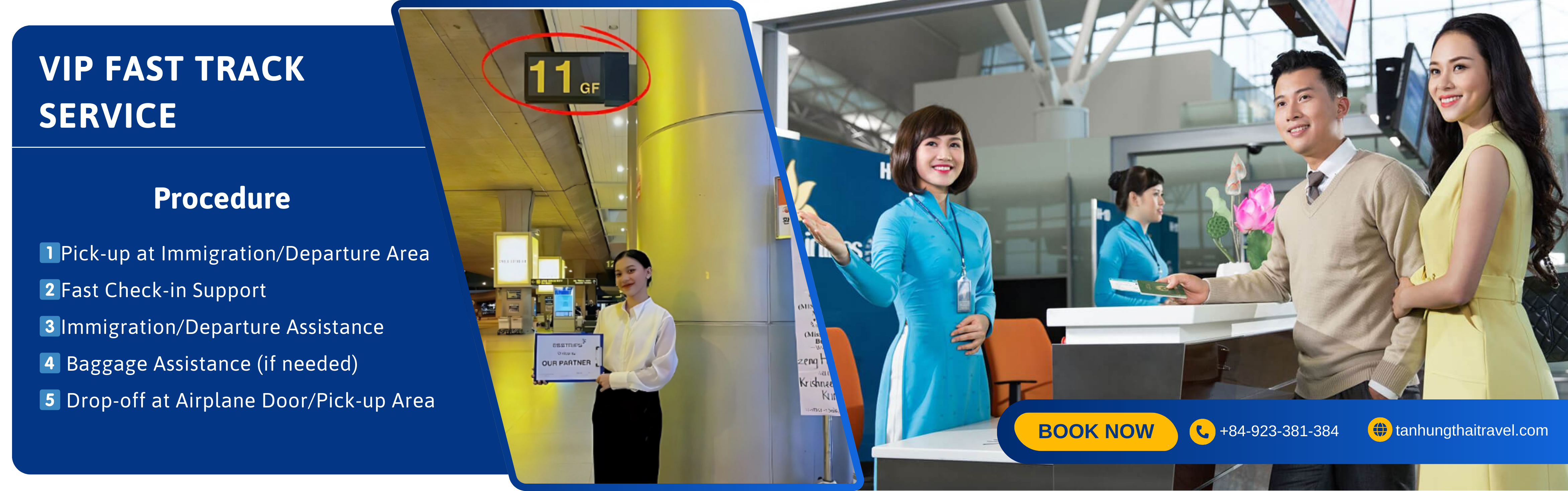 Experience fast and privileged immigration & departure with the VIP Fast Track service