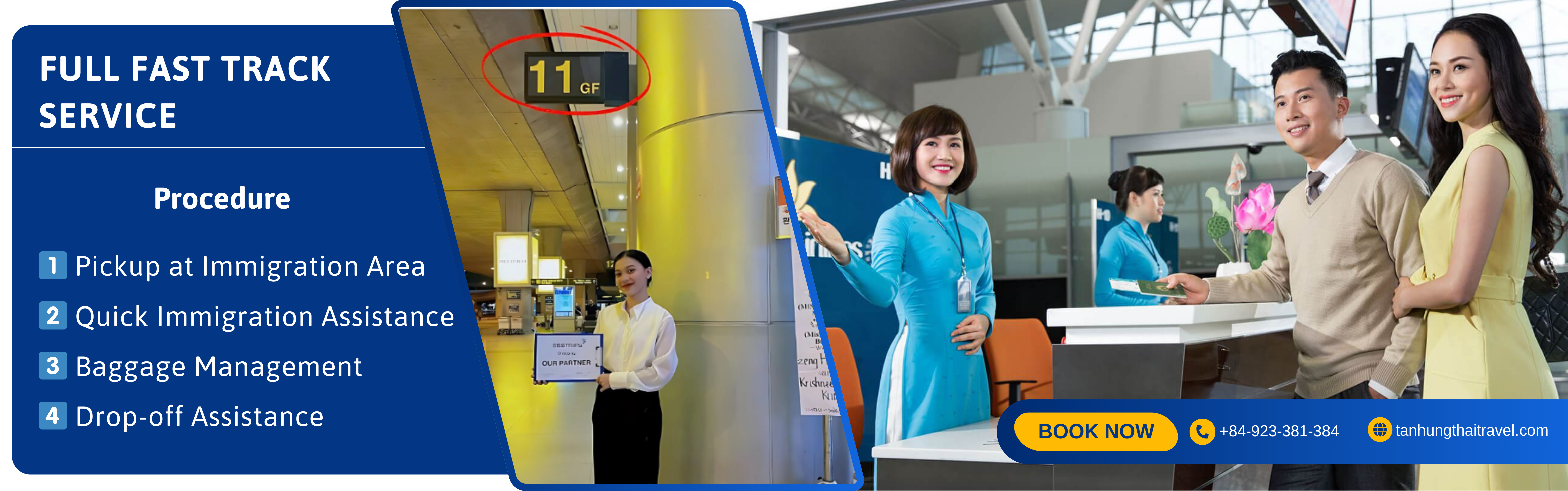 Full Fast Track Arrival Service is a premium package that provides maximum comfort for customers arriving in Vietnam